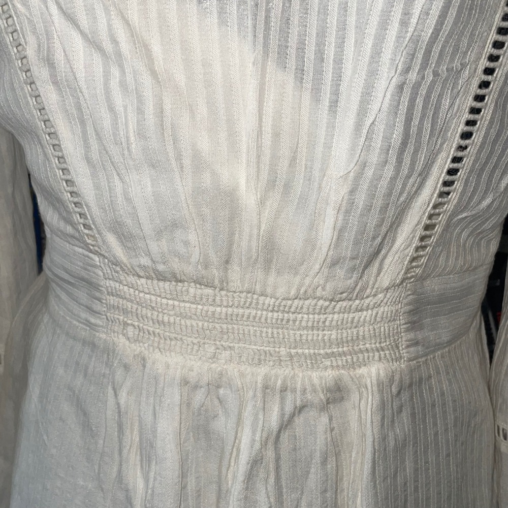 Jessica Simpson Boho Peasant Top V-Neck Long Sleeve‎ cream Blouse Lightweight - Picture 6 of 16